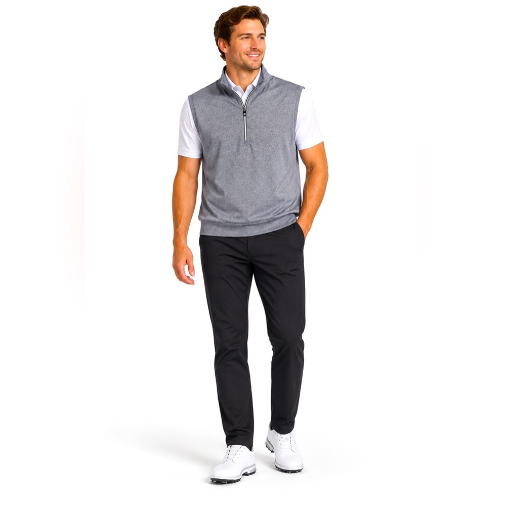 FootJoy FJ Men’s XL Gray Sleeveless 1/4 Zip Golf Pullover Vest